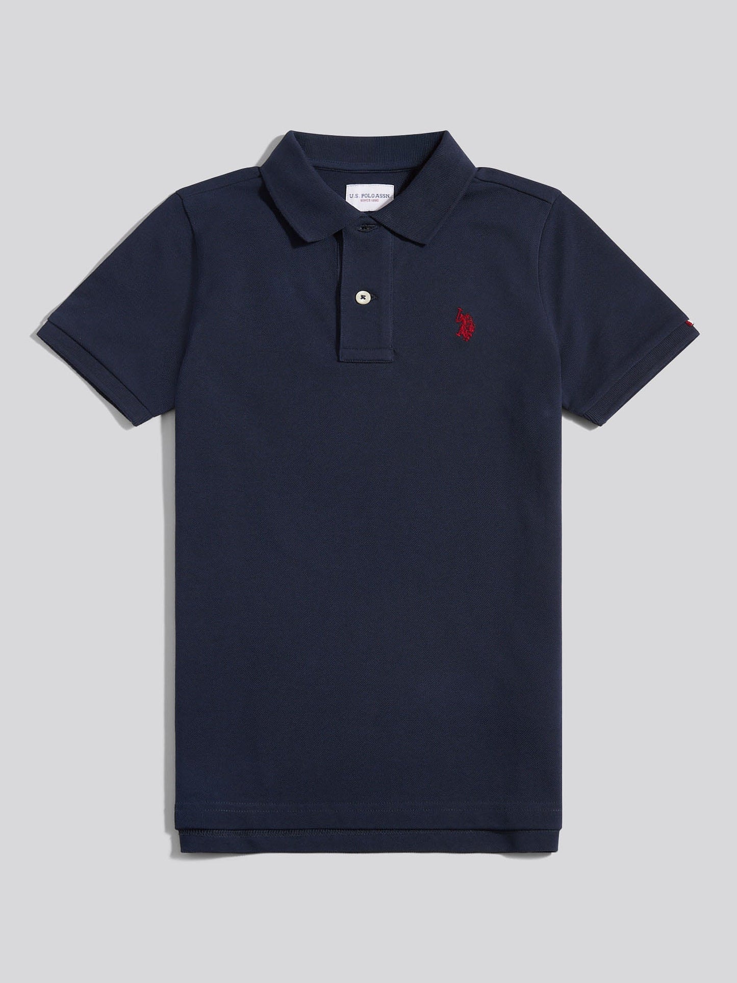 Boys Double Horsemen Polo Shirt Dark Sapphire Navy / Haute Red DHM