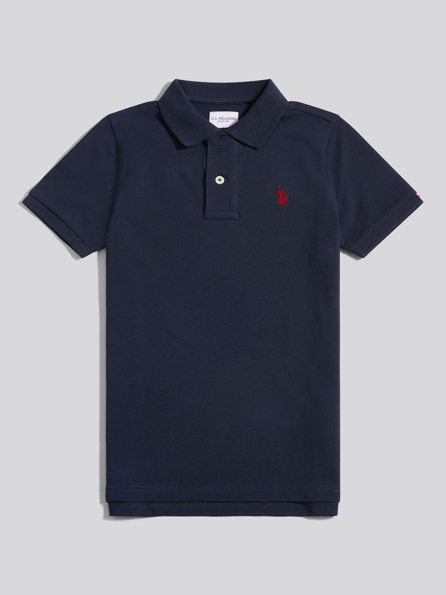 Boys Double Horsemen Polo Shirt Dark Sapphire Navy / Haute Red DHM
