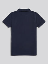 Boys Double Horsemen Polo Shirt Dark Sapphire Navy / Haute Red DHM