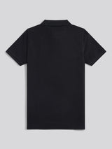 Boys Double Horsemen Polo Shirt Black Bright White DHM