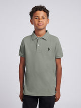 Boys Double Horsemen Polo Shirt Mulled Basil