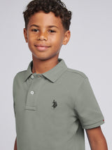 Boys Double Horsemen Polo Shirt Mulled Basil