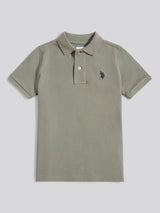 Boys Double Horsemen Polo Shirt Mulled Basil