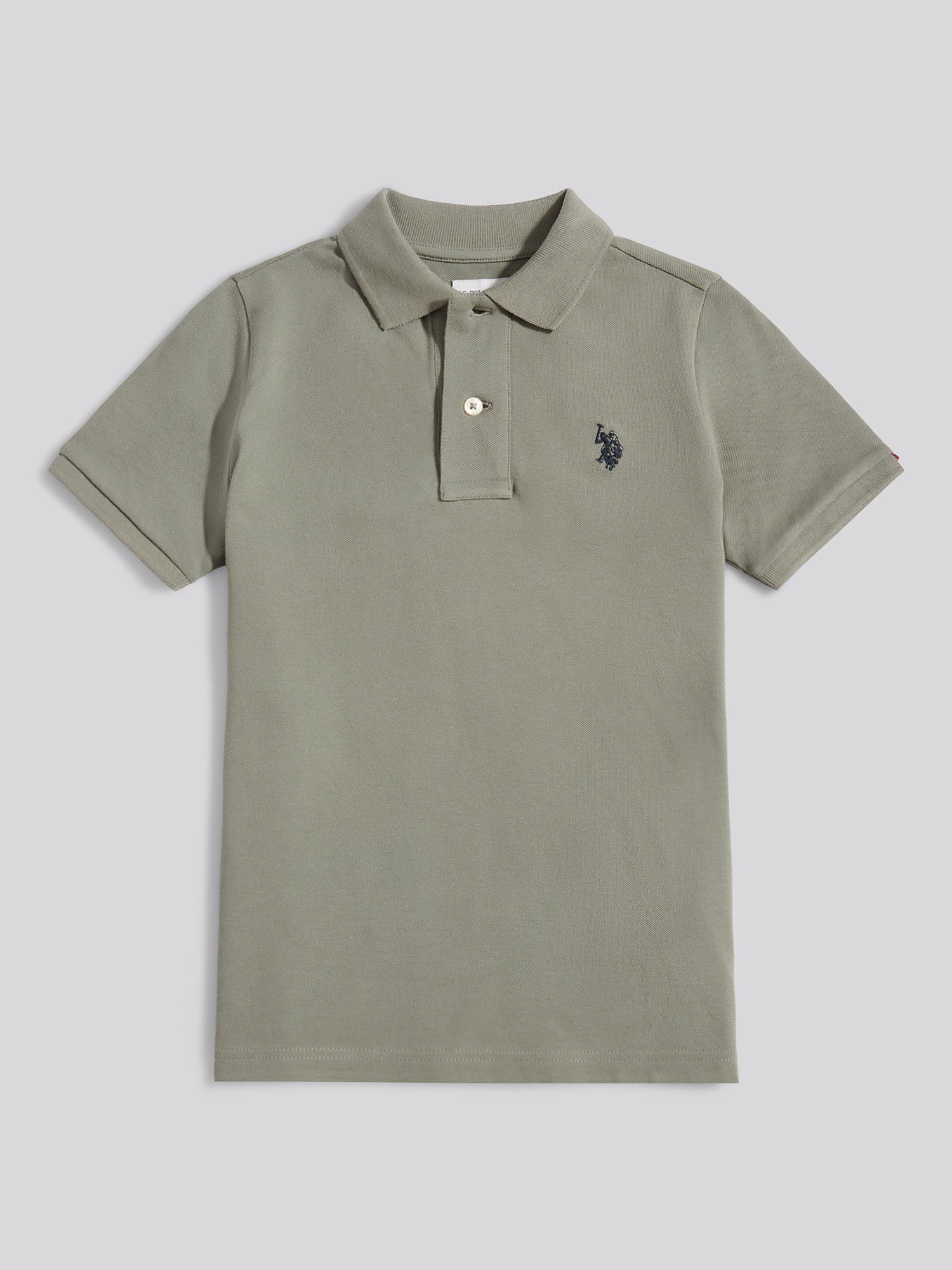 Boys Double Horsemen Polo Shirt Mulled Basil