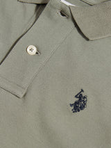 Boys Double Horsemen Polo Shirt Mulled Basil