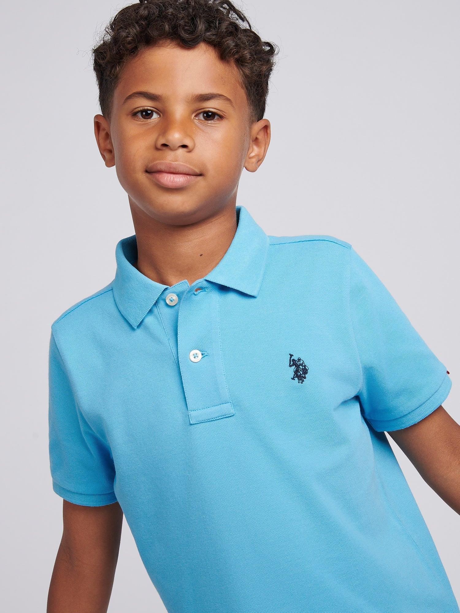 Boys Double Horsemen Polo Shirt Heritage Blue