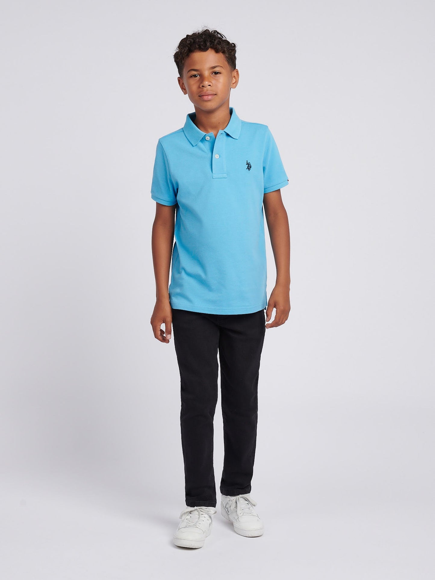 Boys Double Horsemen Polo Shirt Heritage Blue