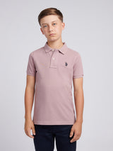 Boys Double Horsemen Polo Shirt Elderberry