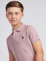 Boys Double Horsemen Polo Shirt Elderberry