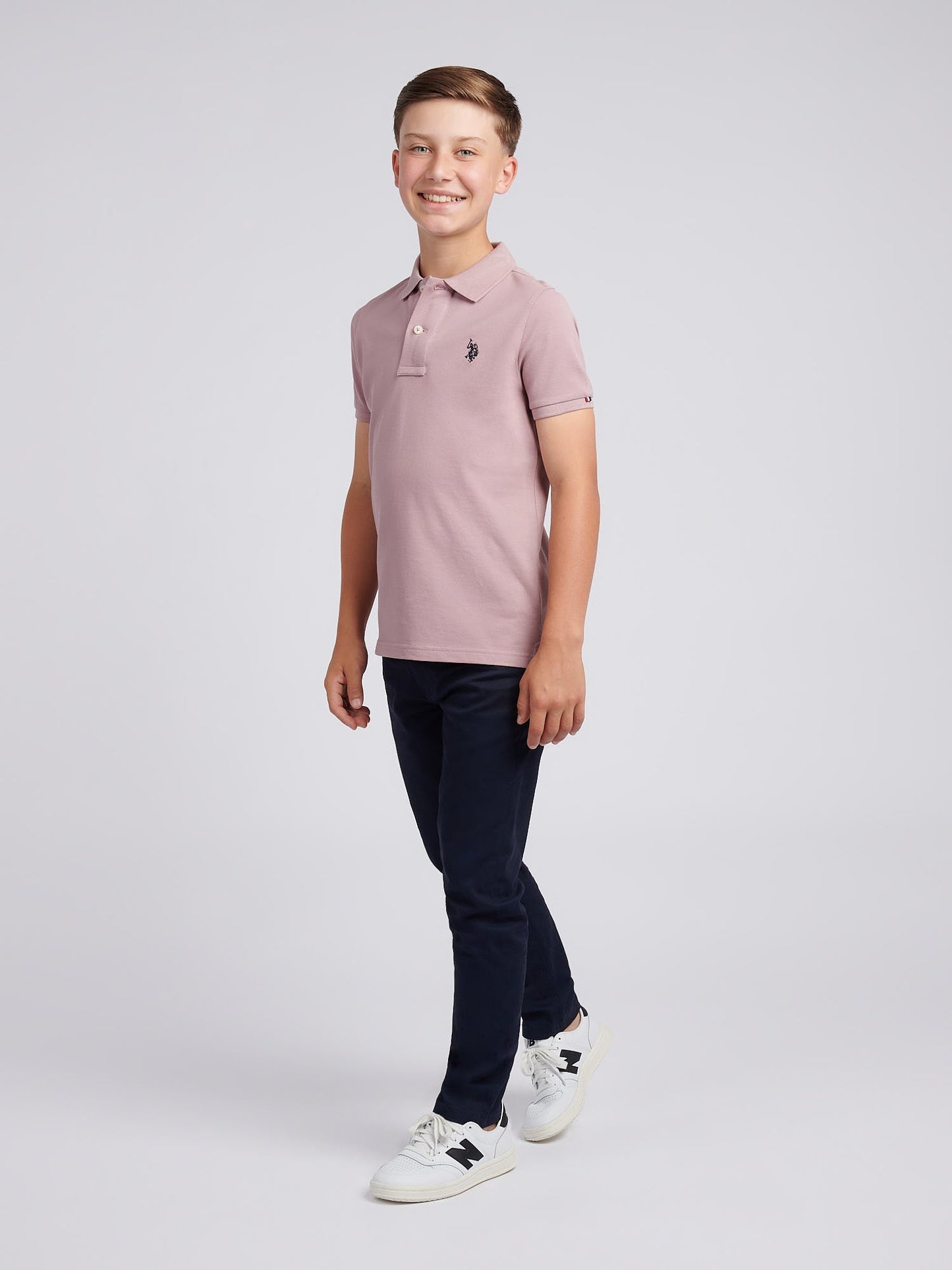 Boys Double Horsemen Polo Shirt Elderberry