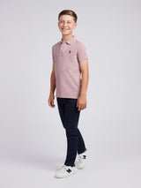 Boys Double Horsemen Polo Shirt Elderberry