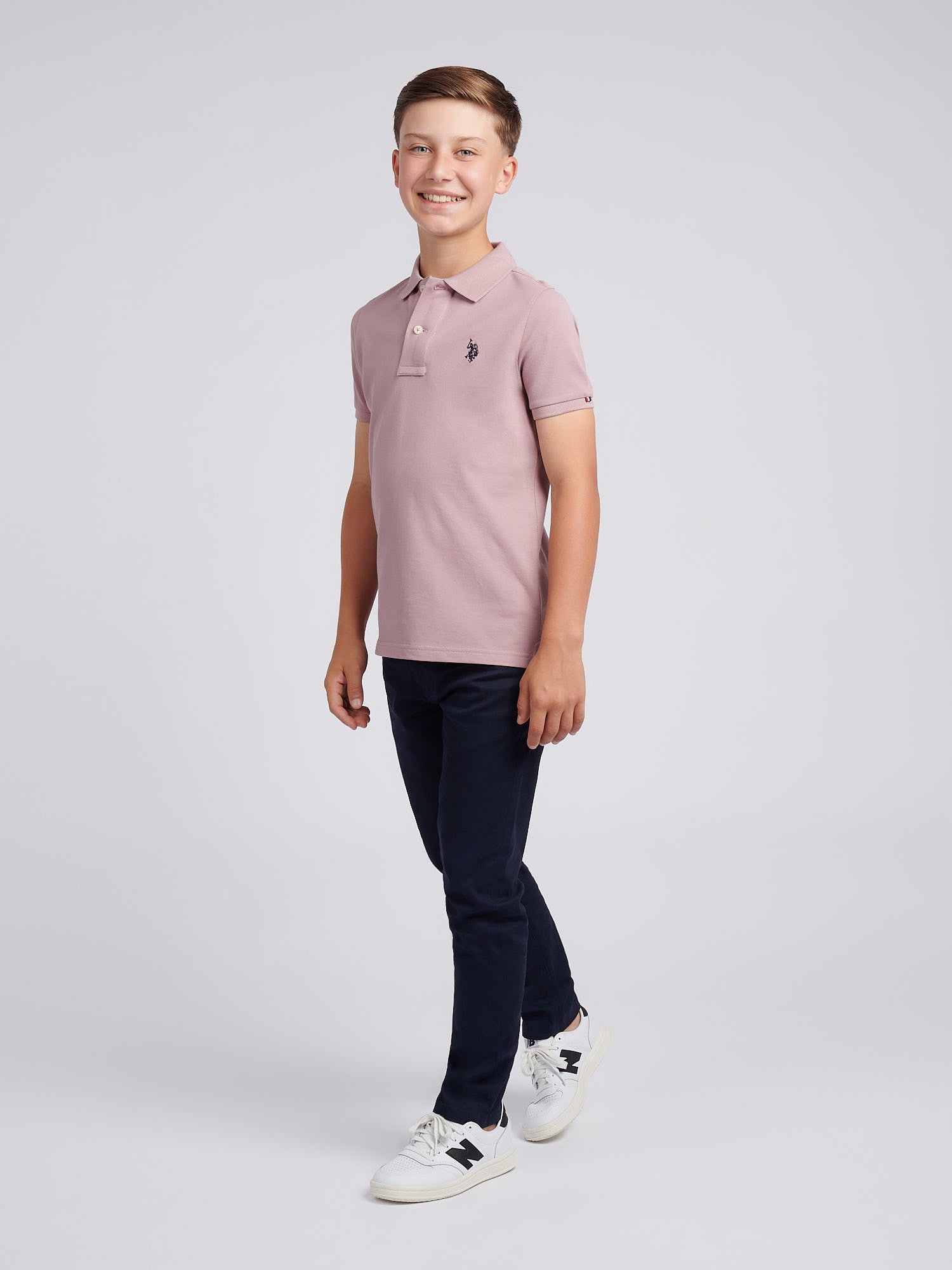 Boys Double Horsemen Polo Shirt Elderberry