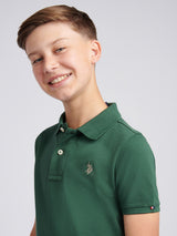 Boys Double Horsemen Polo Shirt Pineneedle