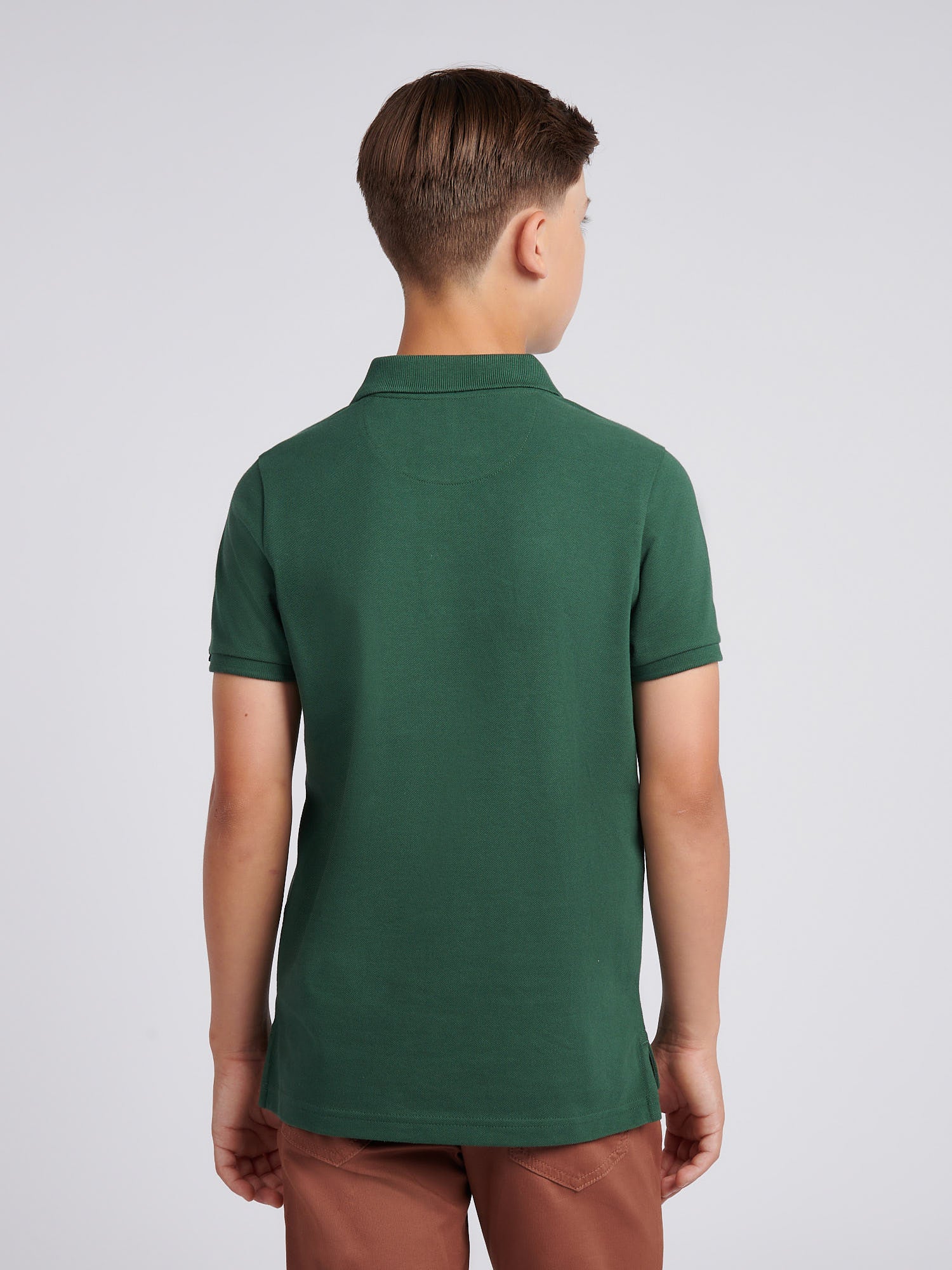 Boys Double Horsemen Polo Shirt Pineneedle