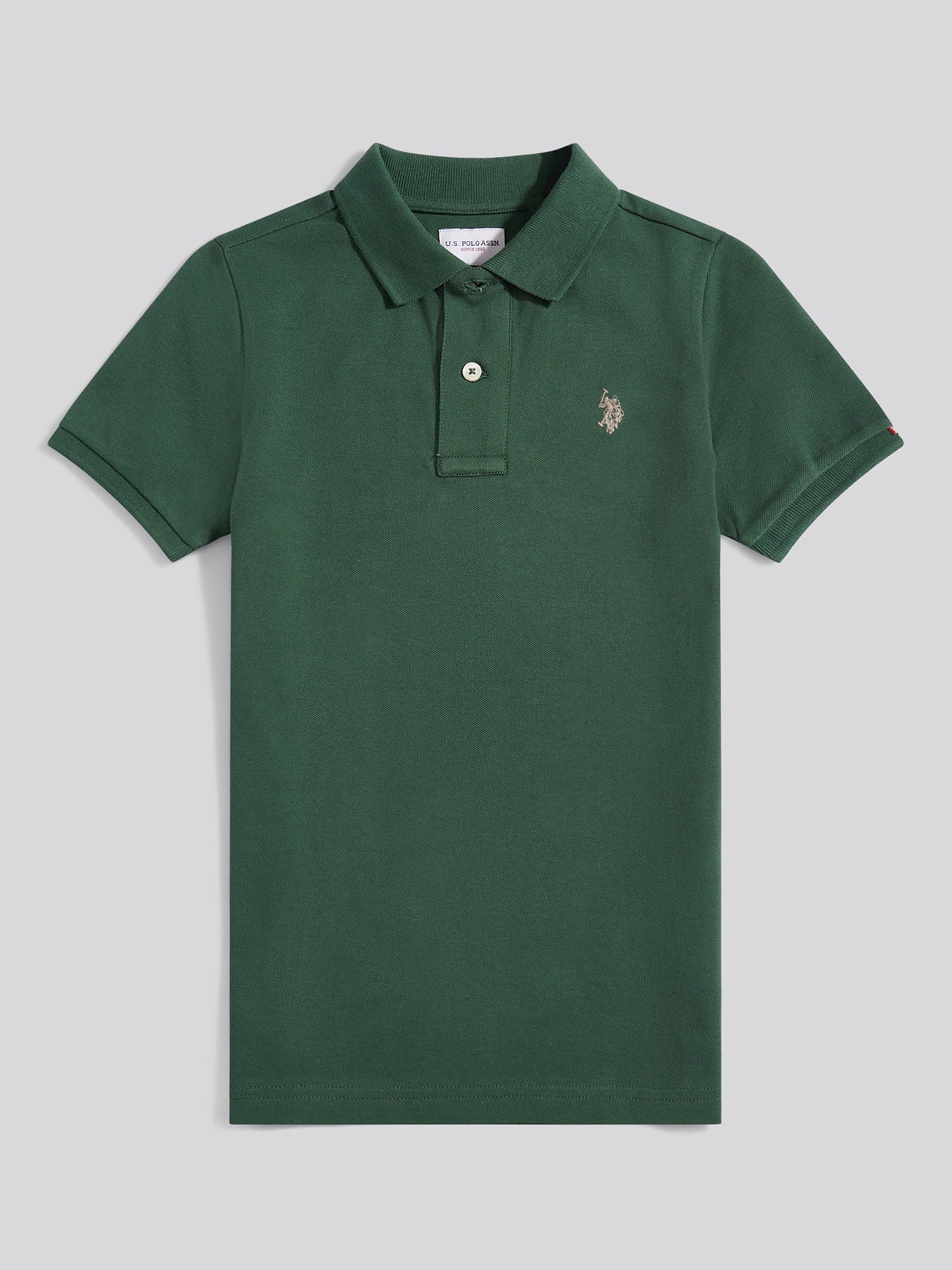 Boys Double Horsemen Polo Shirt Pineneedle