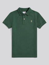 Boys Double Horsemen Polo Shirt Pineneedle