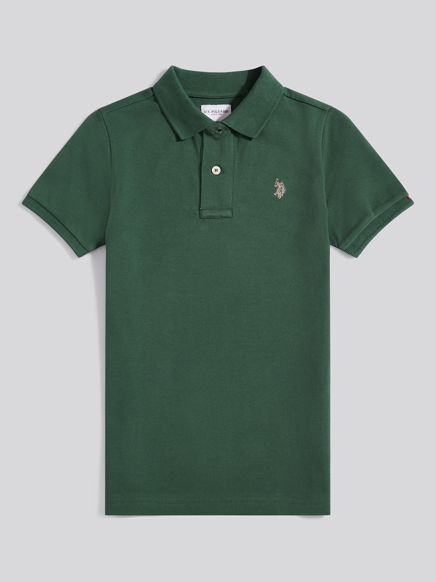 Boys Double Horsemen Polo Shirt Pineneedle