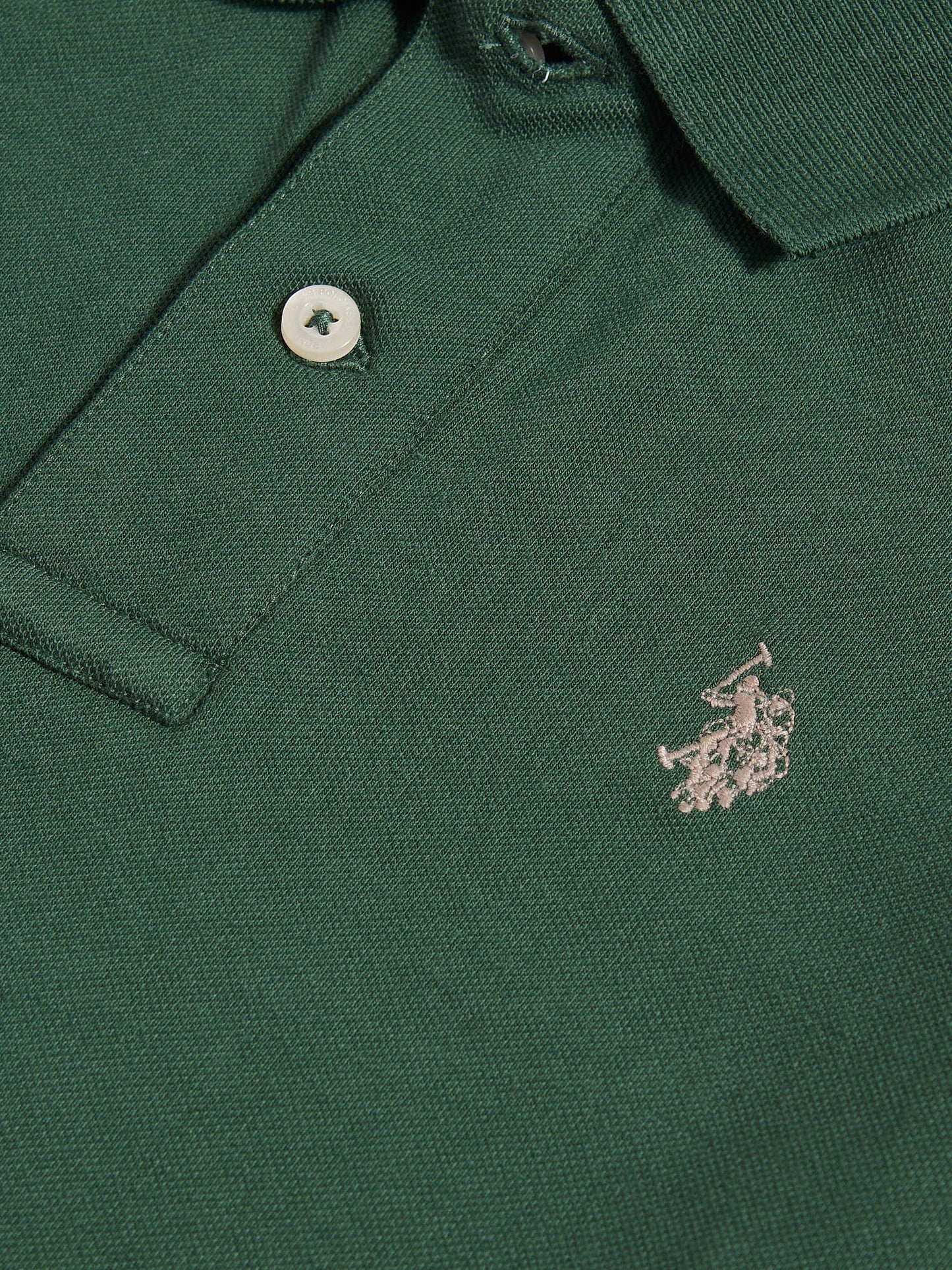 Boys Double Horsemen Polo Shirt Pineneedle
