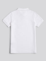 Boys Double Horsemen Polo Shirt White / Dark Sapphire Navy DHM