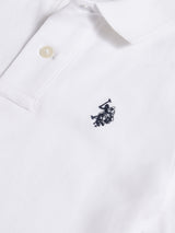 Boys Double Horsemen Polo Shirt White / Dark Sapphire Navy DHM