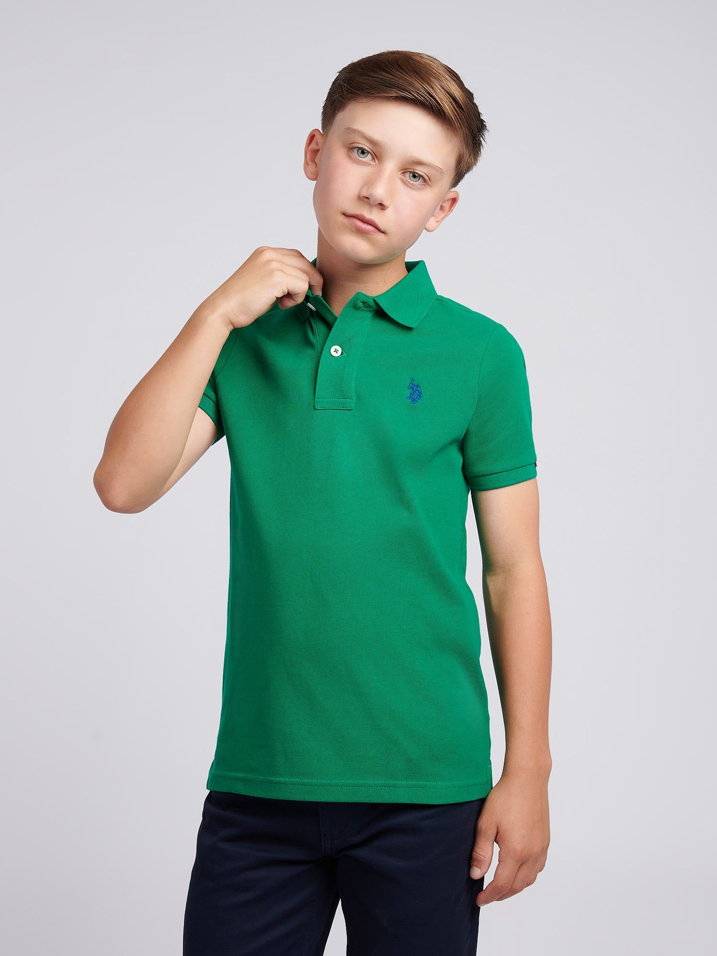 Boys Double Horsemen Polo Shirt Lush Meadow