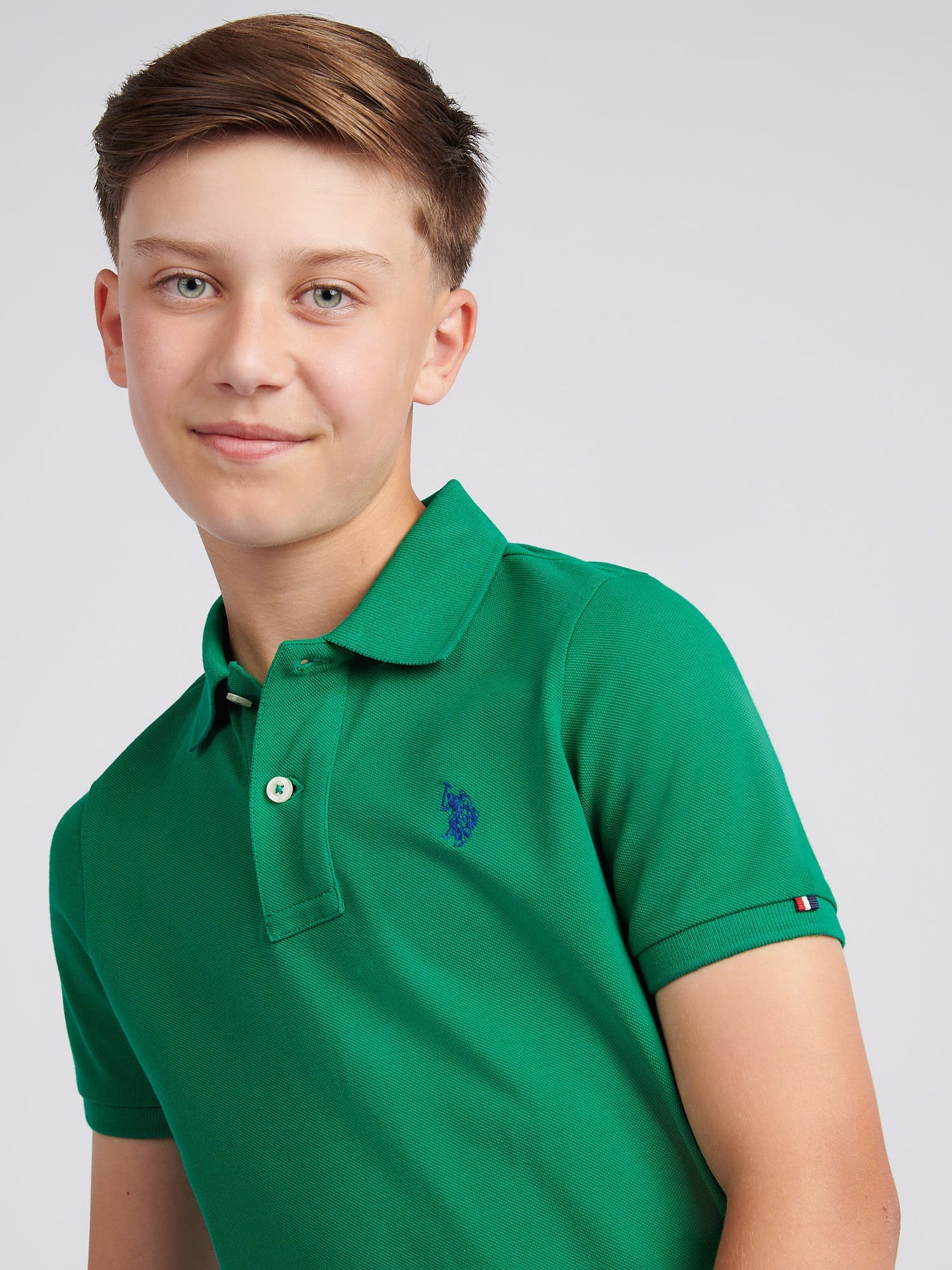 Boys Double Horsemen Polo Shirt Lush Meadow