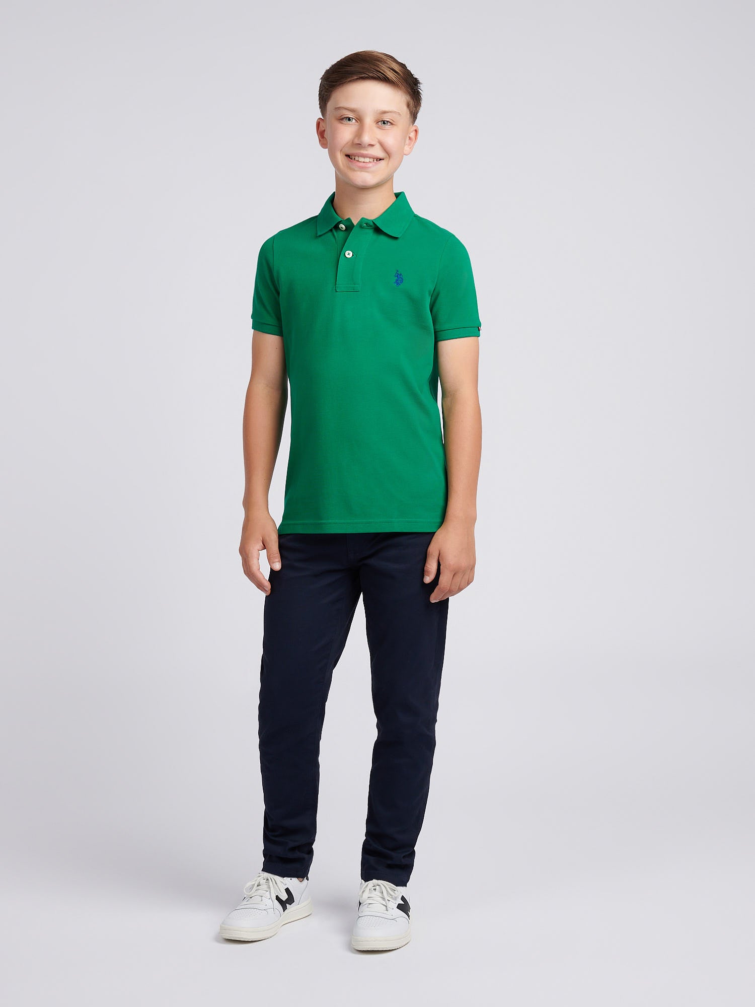 Boys Double Horsemen Polo Shirt Lush Meadow