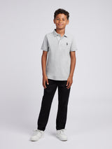 Boys Double Horsemen Polo Shirt Mid Grey Marl