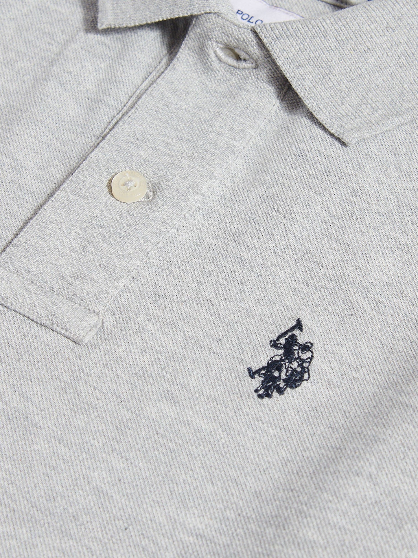 Boys Double Horsemen Polo Shirt Mid Grey Marl
