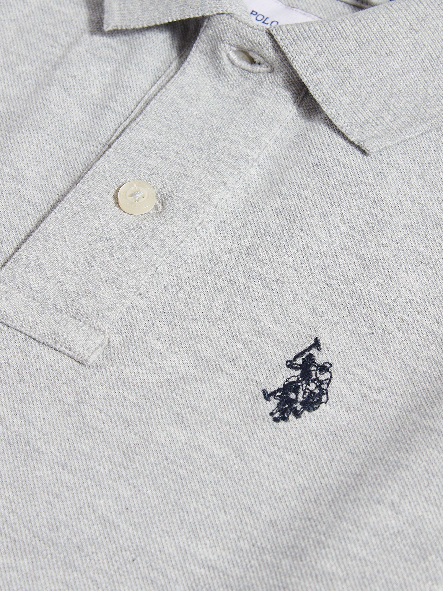 Boys Double Horsemen Polo Shirt Mid Grey Marl