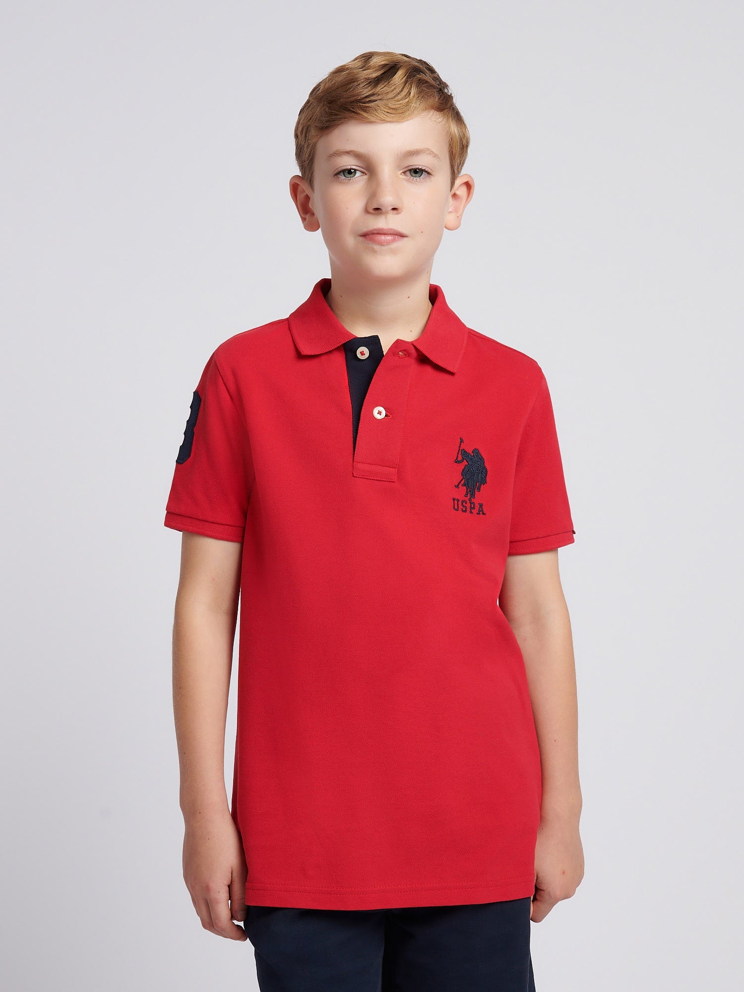 Boys Player 3 Polo Shirt Haute Red