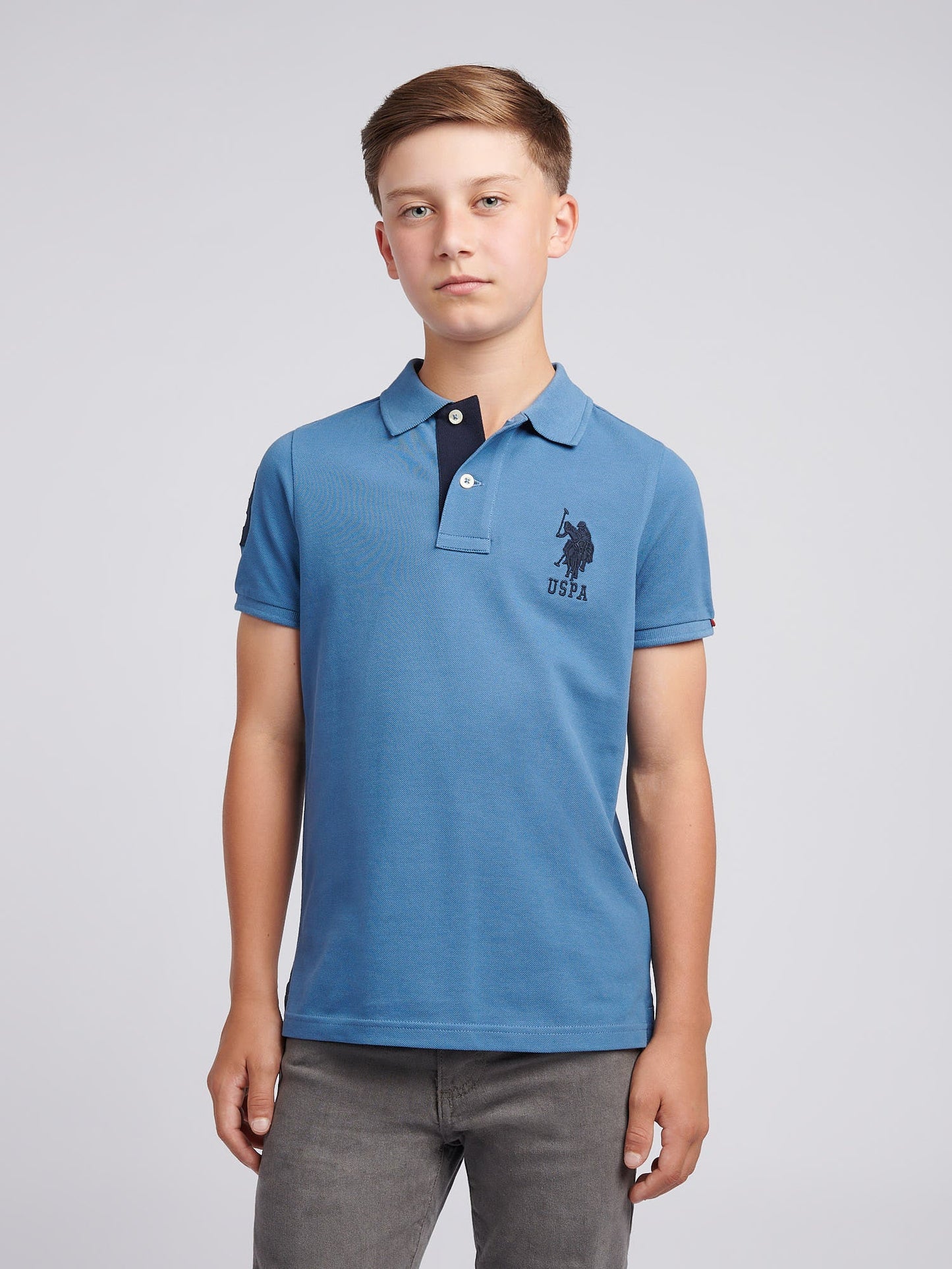 Boys Player 3 Polo Shirt Blue Horizon