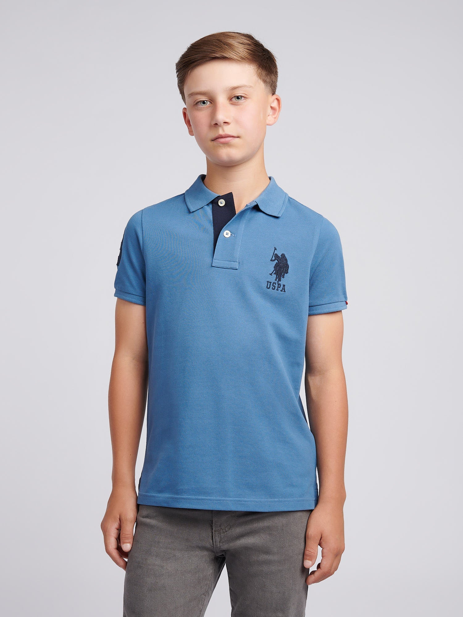 Boys Player 3 Polo Shirt Blue Horizon