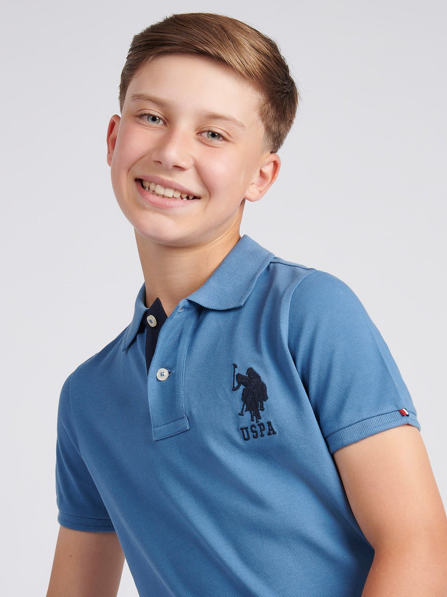 Boys Player 3 Polo Shirt Blue Horizon