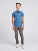Boys Player 3 Polo Shirt Blue Horizon