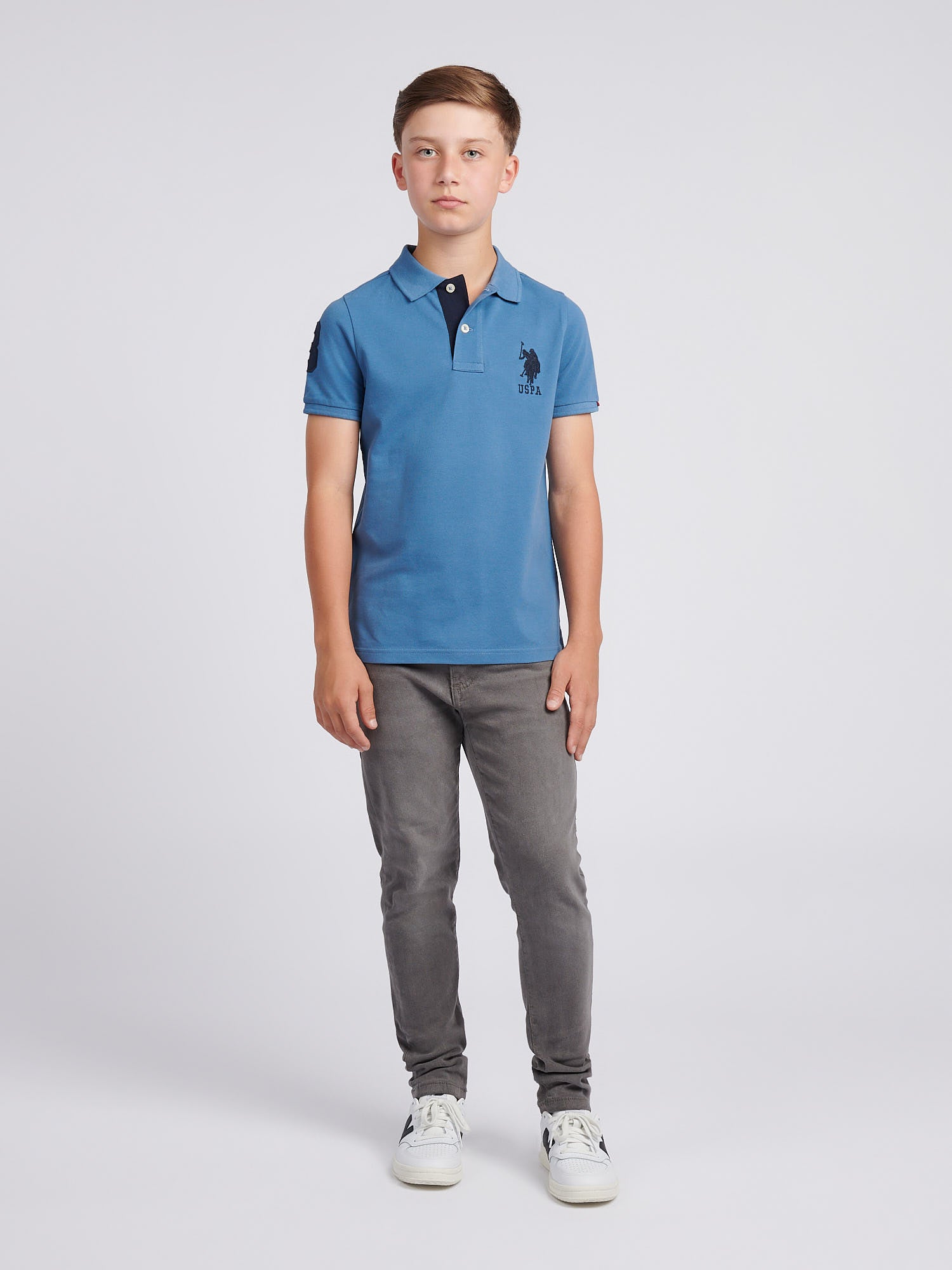 Boys Player 3 Polo Shirt Blue Horizon