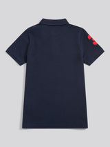 Boys Player 3 Polo Shirt Dark Sapphire Navy / Haute Red DHM