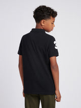 Boys Player 3 Polo Shirt Black Bright White DHM
