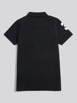 Boys Player 3 Polo Shirt Black Bright White DHM
