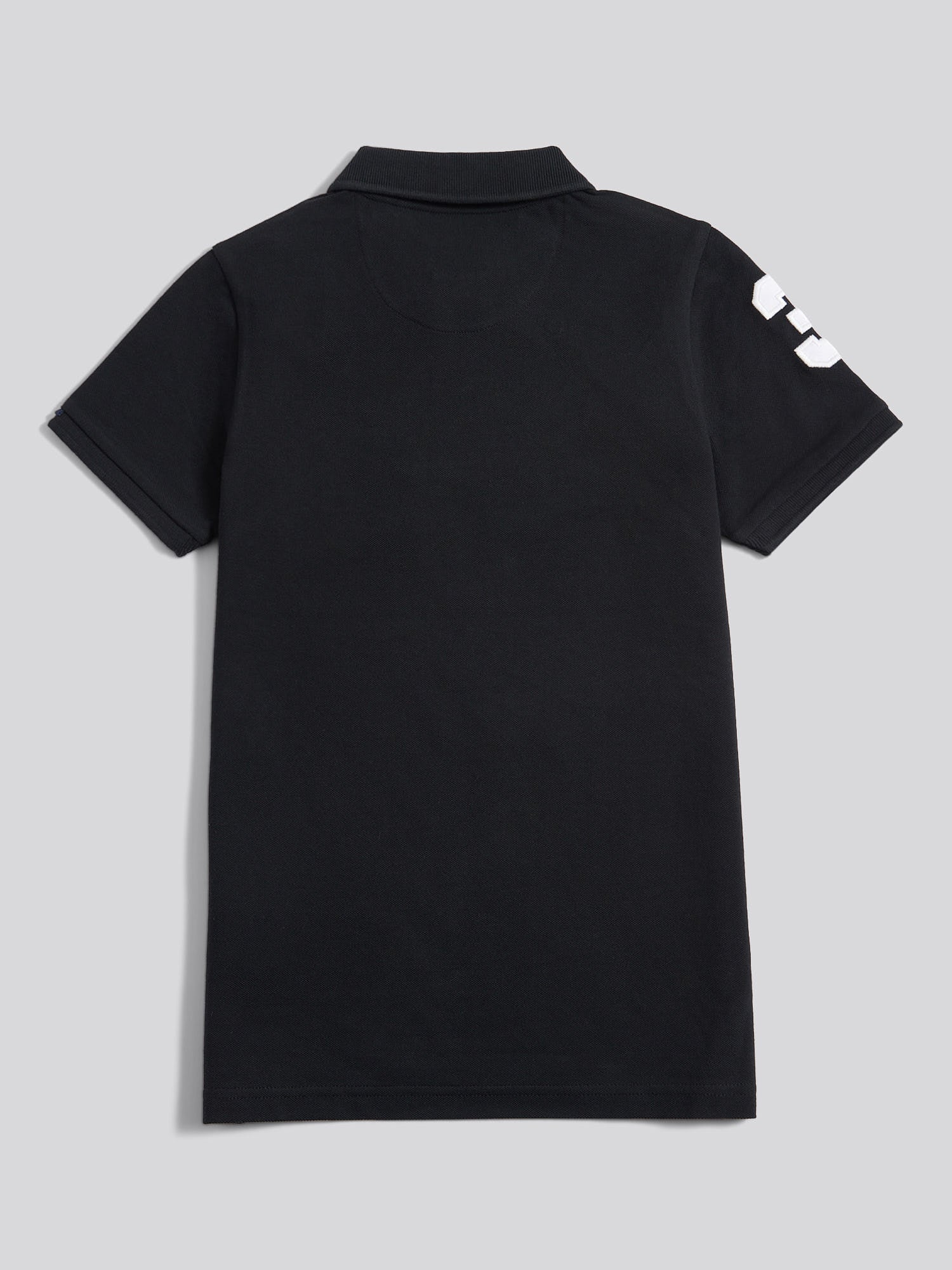 Boys Player 3 Polo Shirt Black Bright White DHM