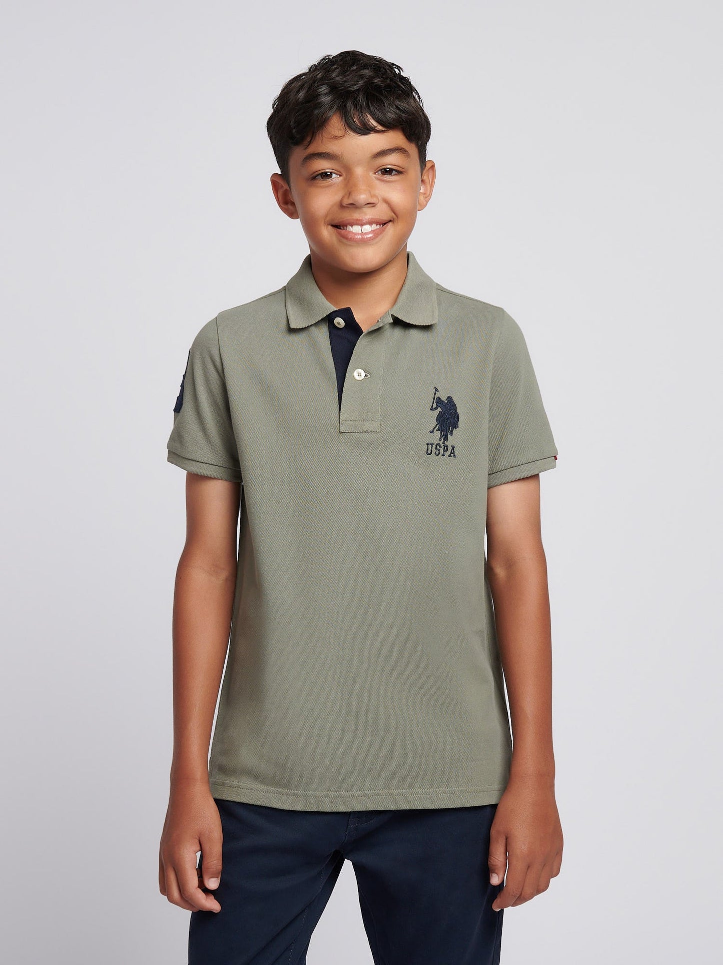 Boys Player 3 Polo Shirt Mulled Basil