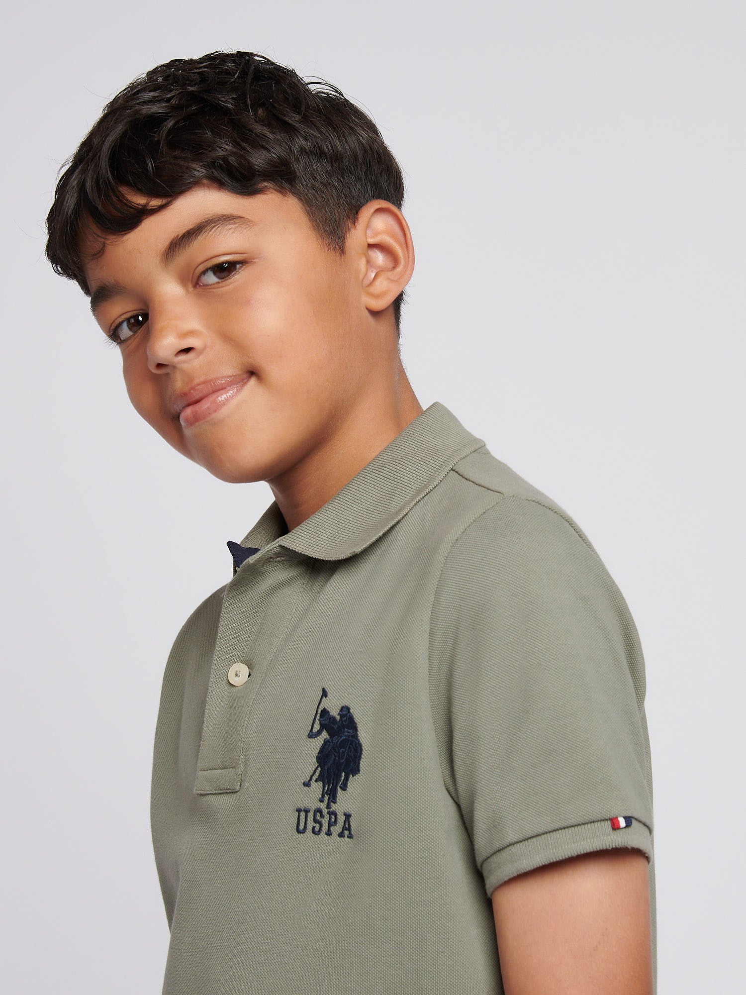 Boys Player 3 Polo Shirt Mulled Basil
