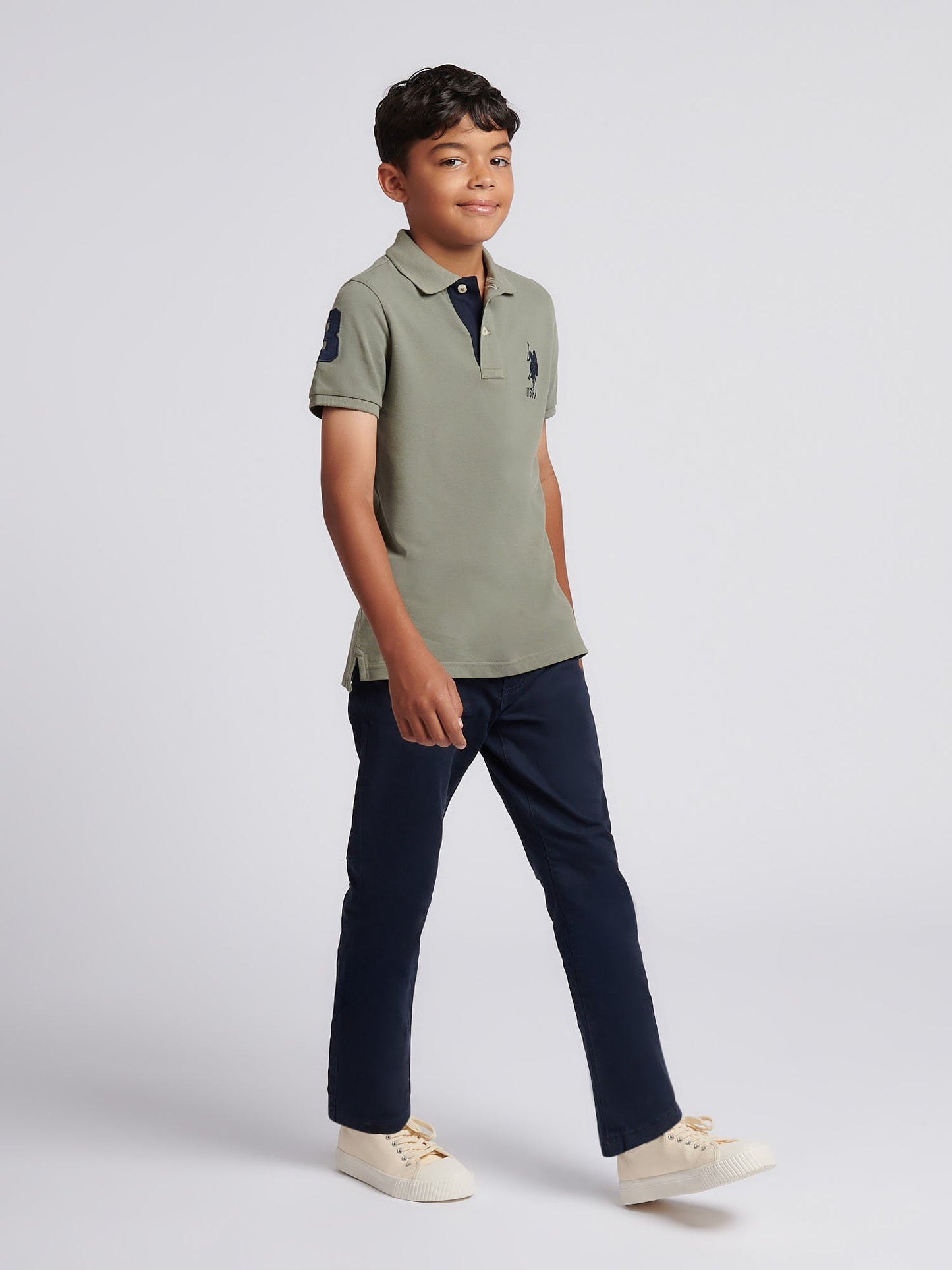 Boys Player 3 Polo Shirt Mulled Basil