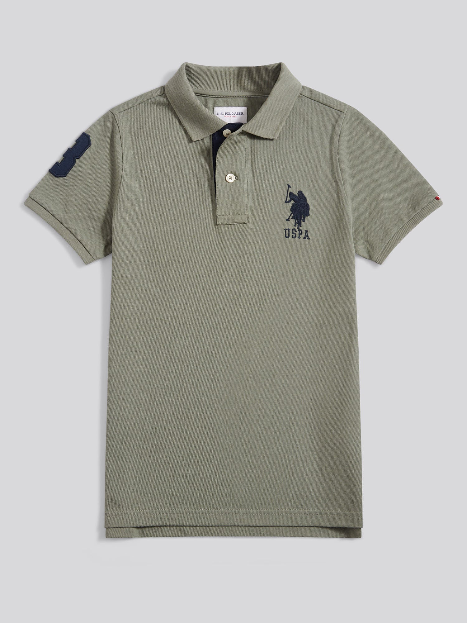 Boys Player 3 Polo Shirt Mulled Basil