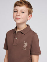 Boys Player 3 Polo Shirt Chocolate Martini