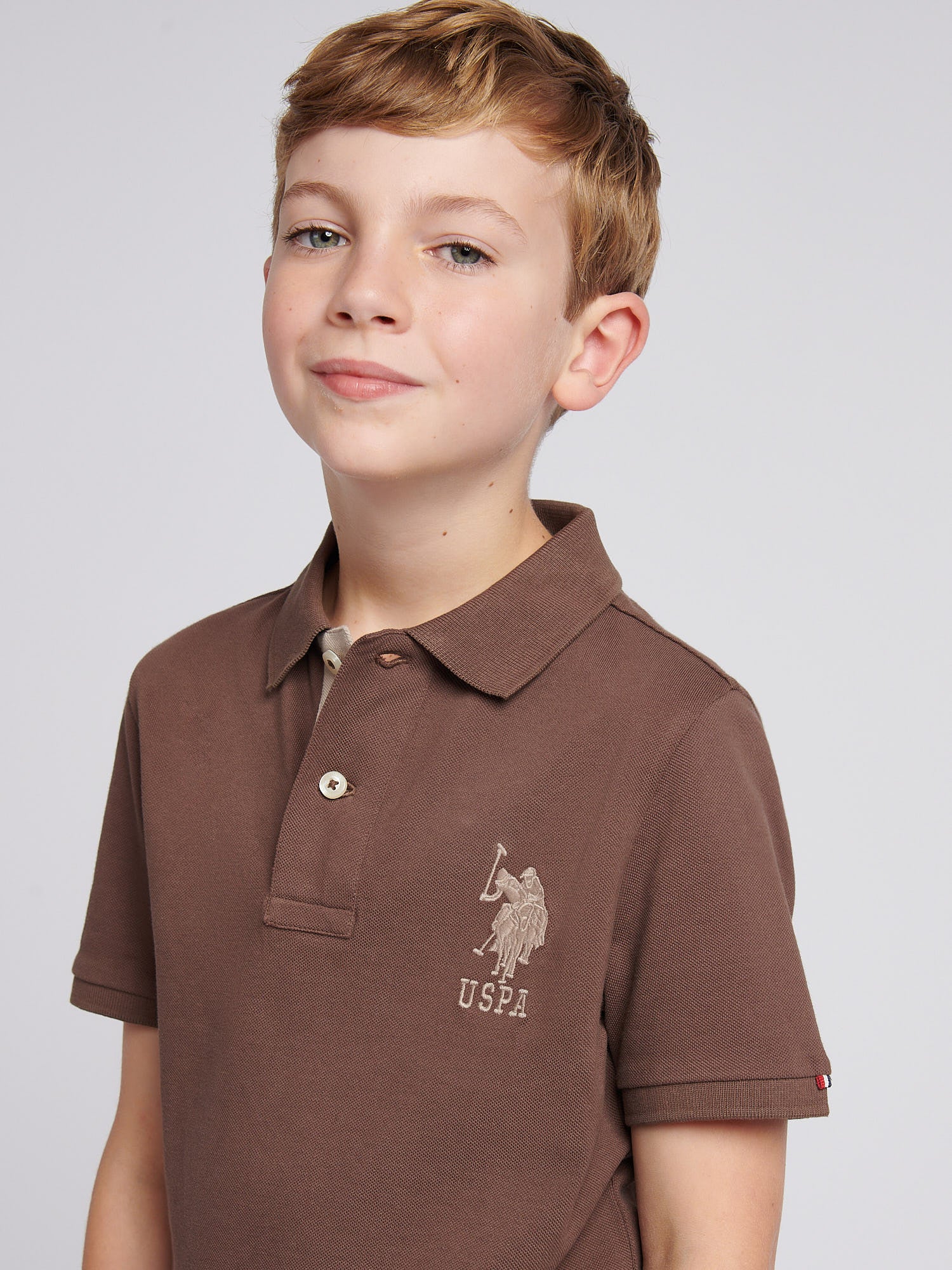 Boys Player 3 Polo Shirt Chocolate Martini