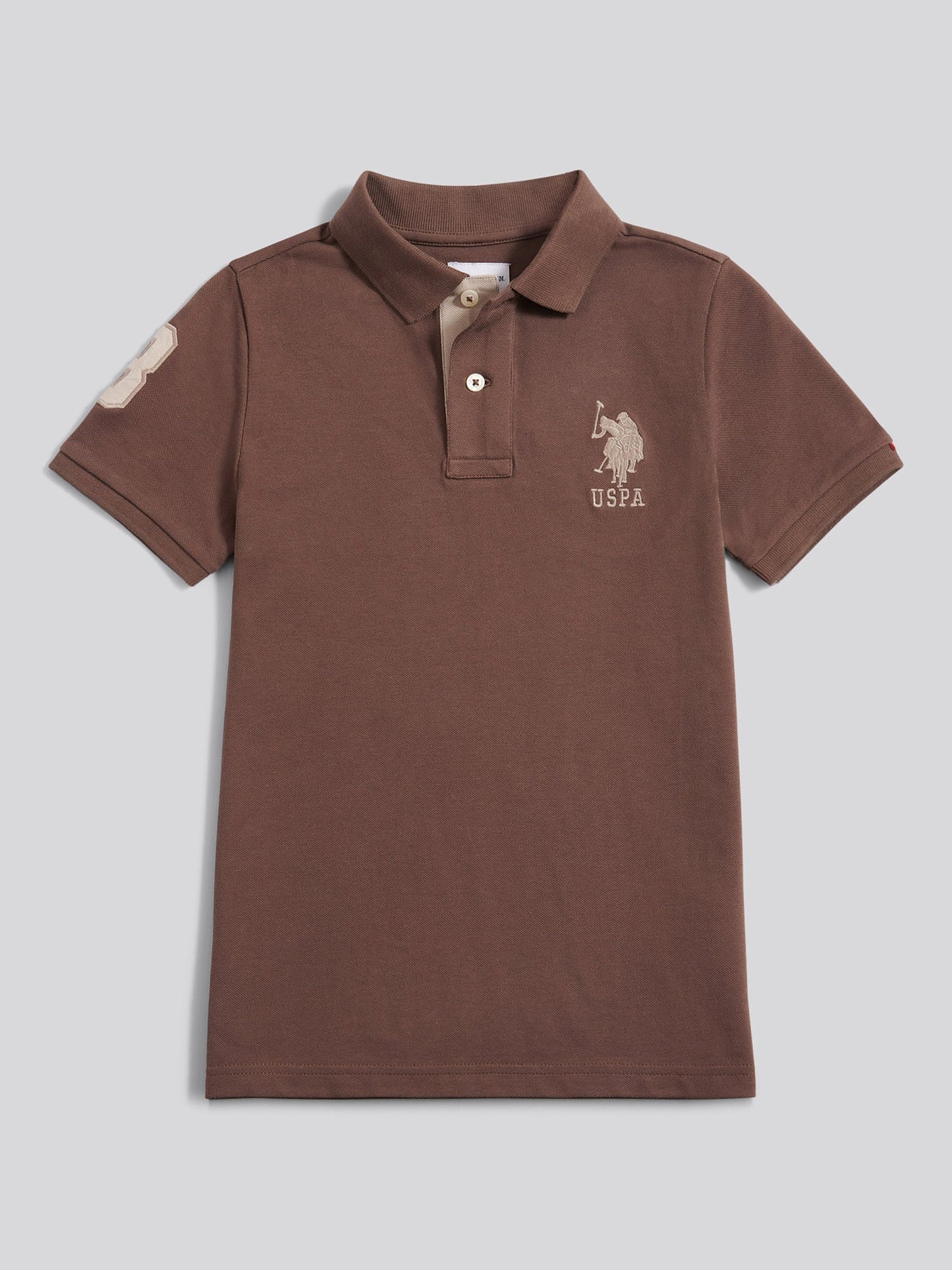 Boys Player 3 Polo Shirt Chocolate Martini