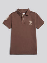 Boys Player 3 Polo Shirt Chocolate Martini