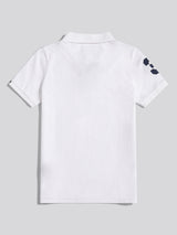 Boys Player 3 Polo Shirt White / Dark Sapphire Navy DHM
