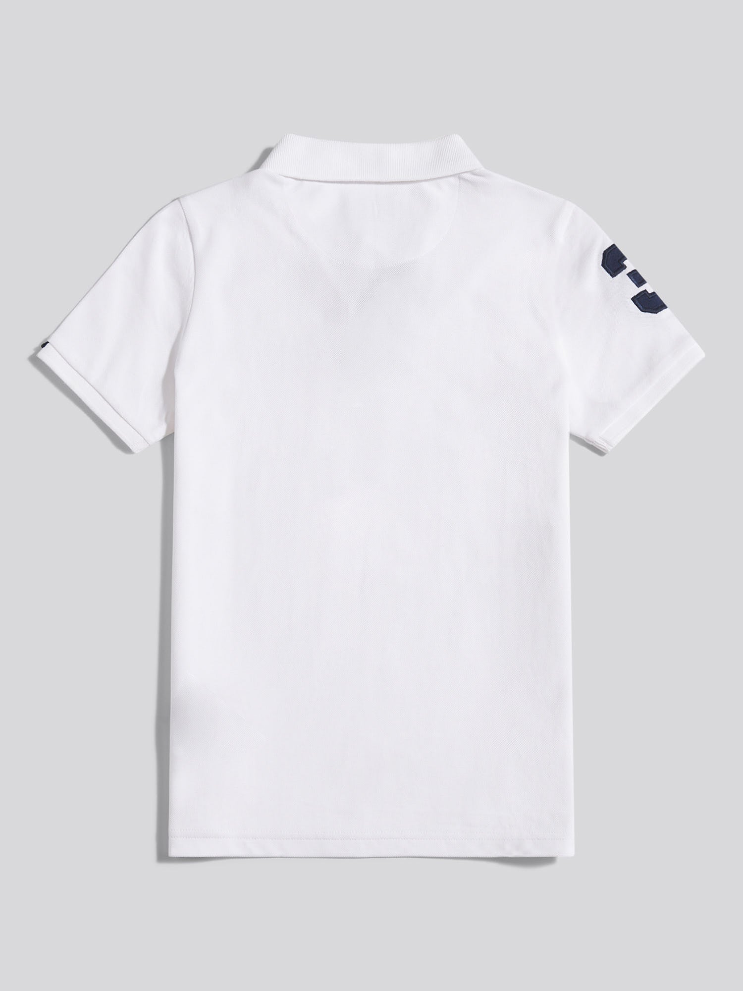 Boys Player 3 Polo Shirt White / Dark Sapphire Navy DHM
